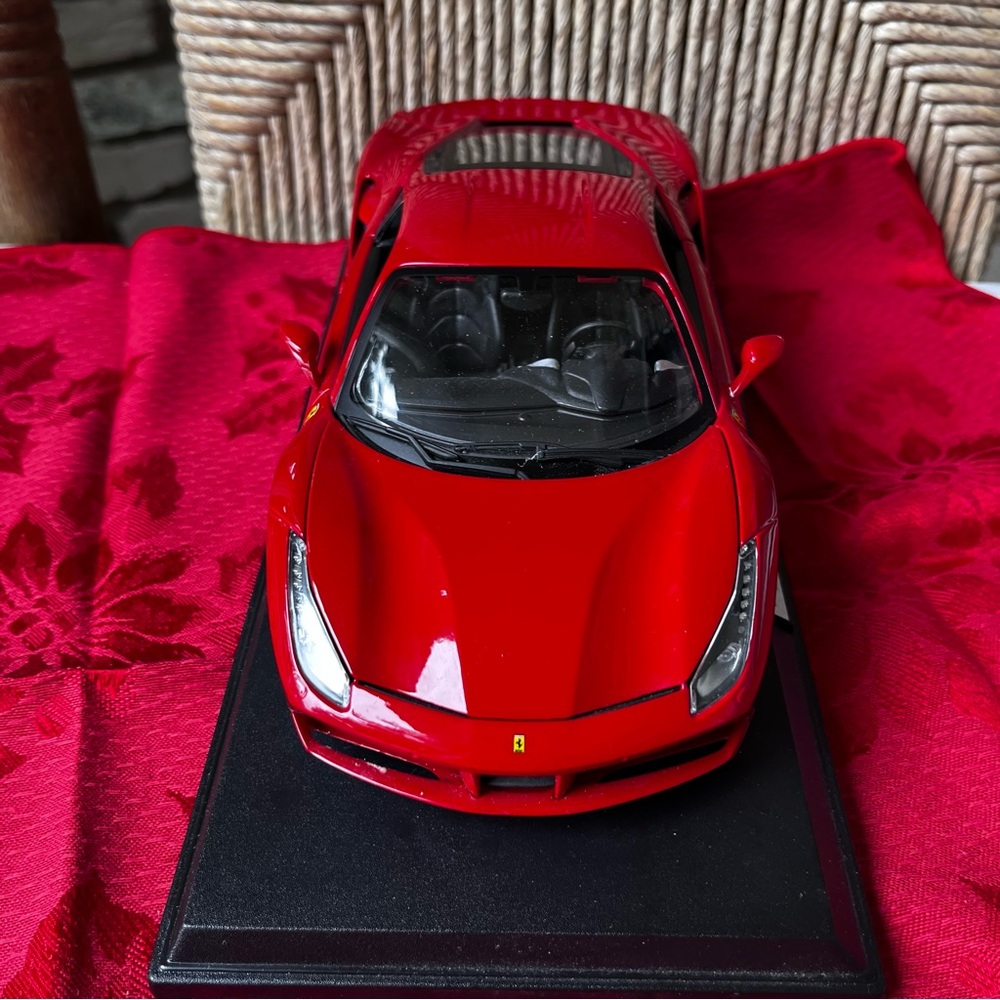 Maisto Ferrari 488 GTB Diecast Model attached on stand. - Picture 5 of 8